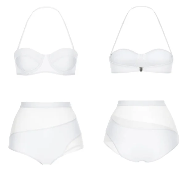 Beautiful Trendy White Bikini Swimsuit Ghost Mannequin Clipping Isolated White — Stock Photo, Image