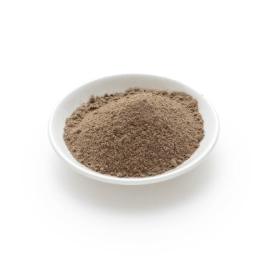 Keten unu gölge ile beyaz bir arka plan üzerinde beyaz bir plaka üzerinde yalan