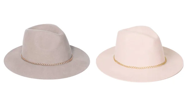 Bellissimo Set Cappello Lana Lusso Due Specie Con Arredamento Catena — Foto Stock