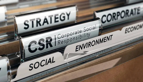 Illustrazione Una Cartella Messa Fuoco Una Scheda Con Acronimo Csr — Foto Stock