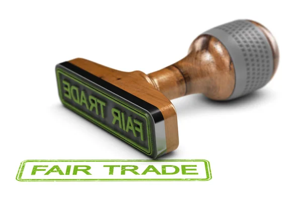 Illustratie Van Een Rubber Stempel Met Woord Fair Trade Gestempeld — Stockfoto