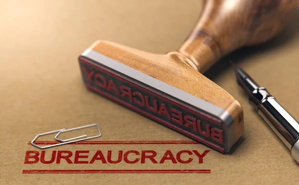 Bureaucracy Words Stamped Brown Paper Rubber Stamp Red Tape Concept — Stock Photo, Image