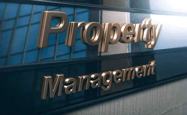 Illustration Property Management Company Facade — Stock Photo, Image