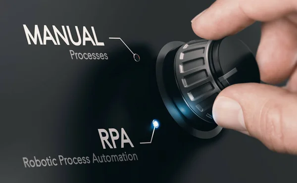 RPA, automazione di processo robotica . — Foto Stock