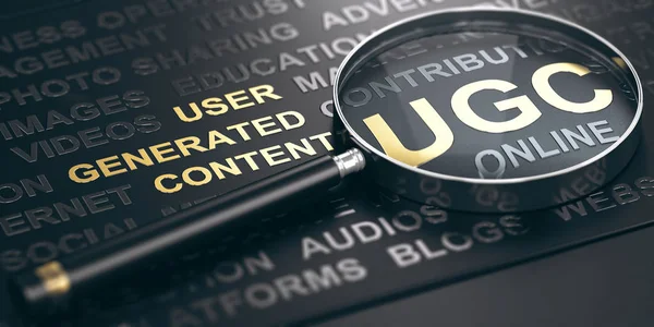 UGC, contenido generado por el usuario. Concepto de Marketing Online —  Fotos de Stock