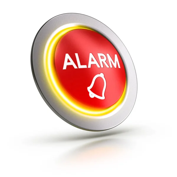 Illustration Red Alarm Button White Background — Stock Photo, Image