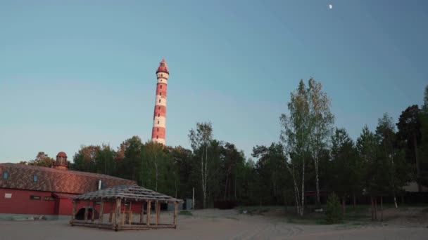 Osinovets Deniz Feneri Dünyanın Yüksek Deniz Fenerlerinden Biri Rusya Nın — Stok video