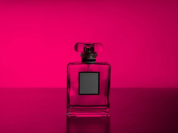 Bottle Expensive Perfume Pink Background — Stock Photo, Image