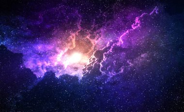 Galaxy Bulutsusu, stardust ve parlak parlayan yıldız
