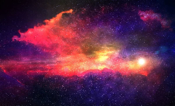 Galaxie Mit Nebel Sternenstaub Und Hell Leuchtenden Sternen — Stockfoto