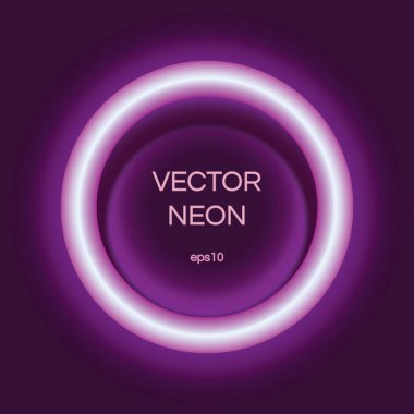 Mor neon daire ışık siyah arka plan üzerine