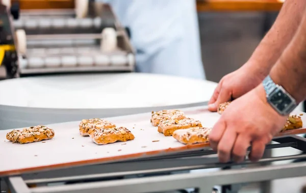 Zavřít Pohled Přípravy Souborů Cookie Cukrářské Výrobě — Stock fotografie