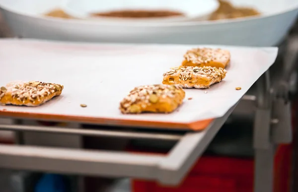 Zavřít Pohled Přípravy Souborů Cookie Cukrářské Výrobě — Stock fotografie