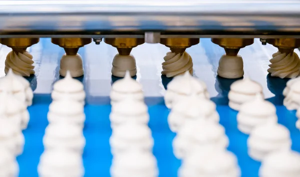 Production Line Conveyor Making Meringues Confectionery Factory — Stock Photo, Image