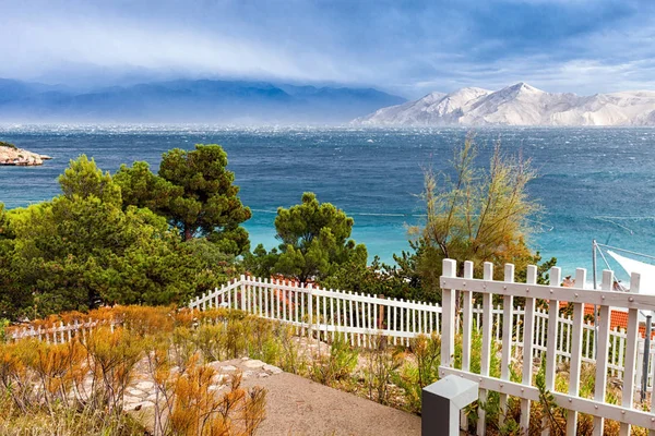 Acampamento Costeiro Colina Com Paisagem Espetacular Vista Mar — Fotografia de Stock