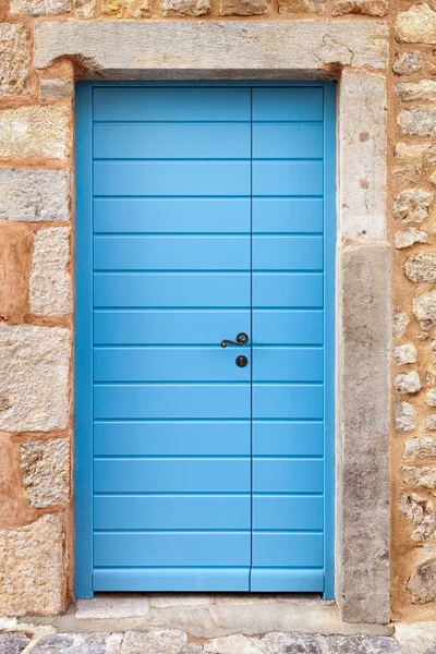 View Traditional Blue Front Door Croatia — Stock Photo, Image