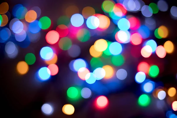 Kleurrijke Bokeh Achtergrond Wazig Christmas Lights Decoraties — Stockfoto