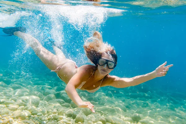 Snorkeling Bawah Air Laut Tropis — Stok Foto