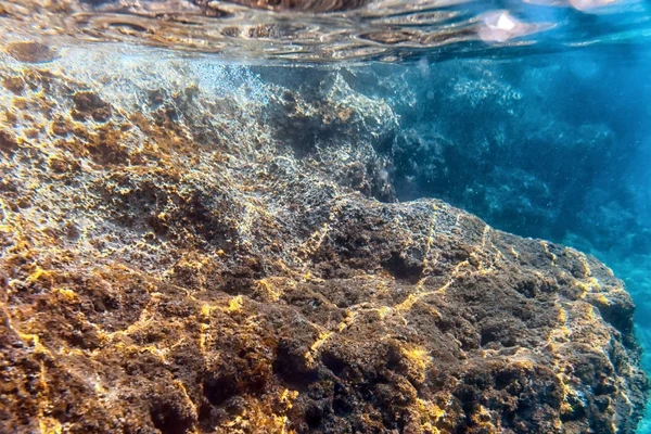 Podwodne Tło Morskie Skałami Krajobraz Oceanu — Zdjęcie stockowe