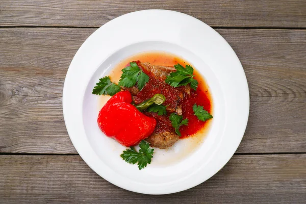 Fırında Dolmalık biber tavuk nuggets ve maydanoz ile