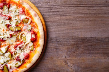 Pizza kopya alanı, gıda arka plan ile