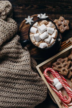 Sıcak çikolata ile Noel tatil kompozisyon