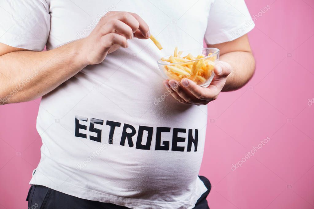 fast food, hormonal imbalance, overweight man