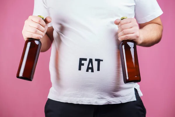 Comer en exceso, comida rápida, glotón, adicción al alcohol — Foto de Stock