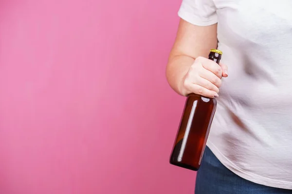 Pérdida de peso, sobrepeso, dieta, adicción al alcohol — Foto de Stock