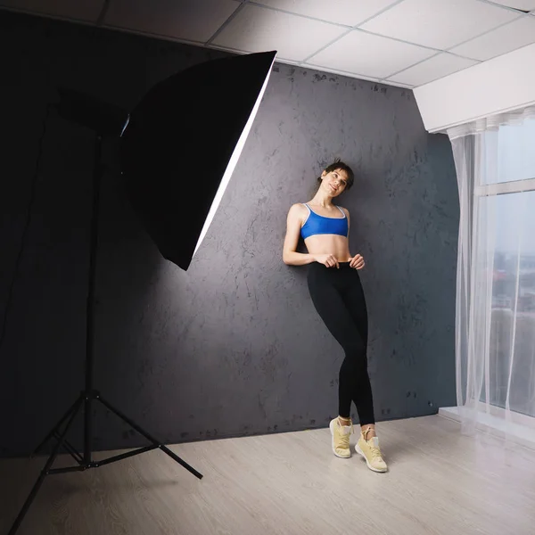 Sportswear Sessão Fotos Publicidade Estilo Vida Ativo Vestuário Fitness Modelo — Fotografia de Stock