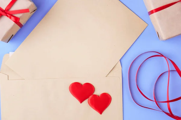День святого Валентина фон, любовное письмо, список пожеланий — стоковое фото