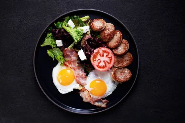 Restaurant menu, tasty nourishing morning meals — Stock Photo, Image