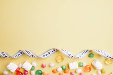 şeker arka plan ve ölçü birimi bant. diyet blog