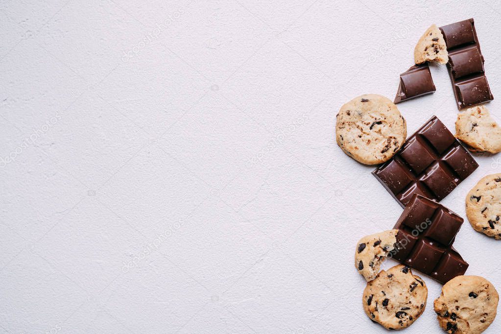 chocolate and cookie background, confectionery