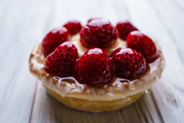 Sfondo dessert. crostata di lamponi stagionale — Foto Stock