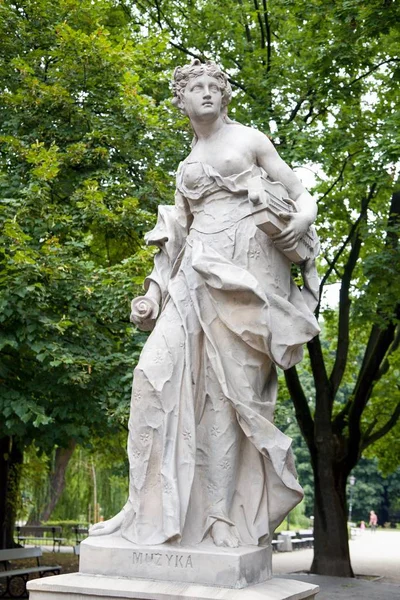 Statue Dans Jardin Saxon Varsovie Europe — Photo