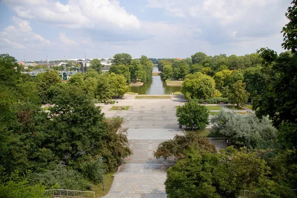 Вид Замку Ujazdow Ujazdov Парк Варшаві Польща — стокове фото