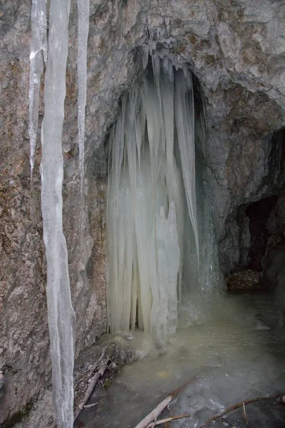 Grande Burrone Del Falco Nel Parco Nazionale Slovacco Paradise Inverno — Foto Stock