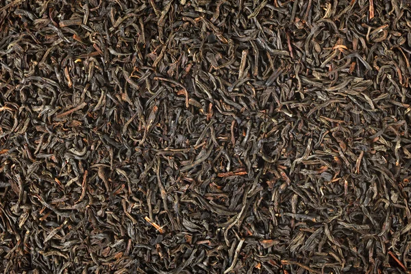 Getrockneter Schwarzer Tee Blätter Hintergrund Oder Textur Nahaufnahme Makroaufnahme — Stockfoto