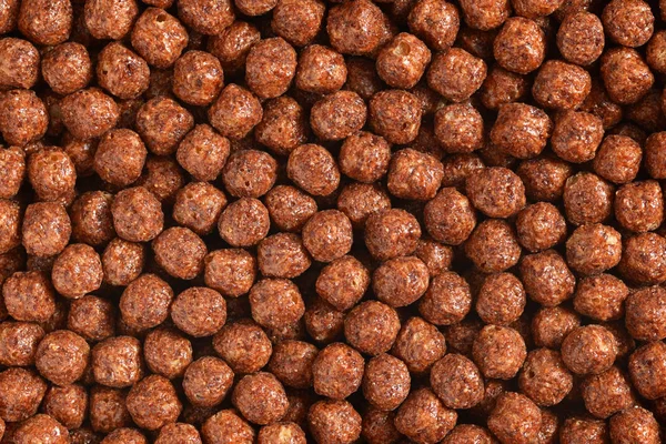 Chocolate Breakfast Cereal Balls Background Texture Close Macro Shot — Stock Photo, Image