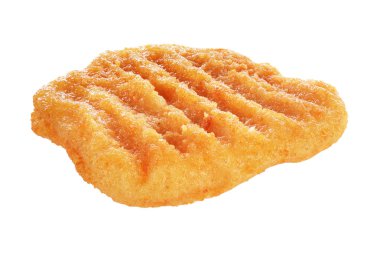 Kırpma yolu ile beyaz arka plan üzerinde izole bir tavuk hamburger patty