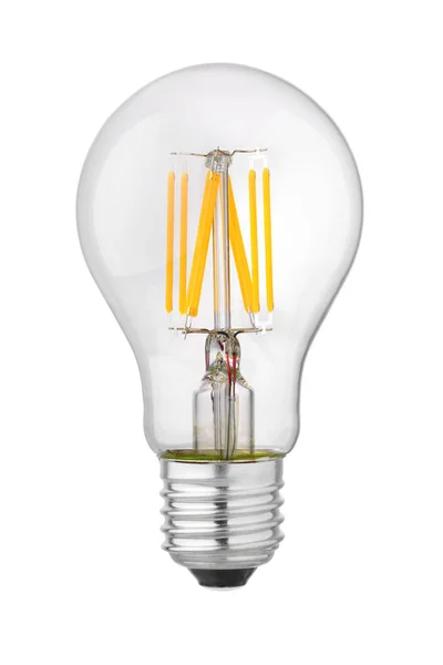 Modern Transparent Led Glödlampa Isolerad Vit Bakgrund — Stockfoto