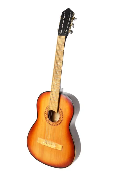Classic Acoustic Guitar Isolated White Background — Stock Photo, Image