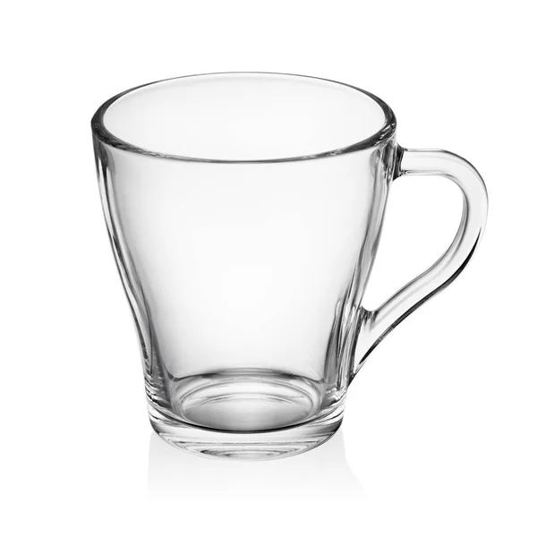 Порожній Чистий Прозорий Чай Або Чашка Кави Ізольовані Білому Тлі — стокове фото