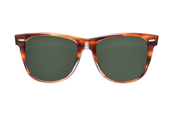 Vintage Tortoise Shell Style Plastic Sunglasses Isolated White Clipping Path — Stock Photo, Image