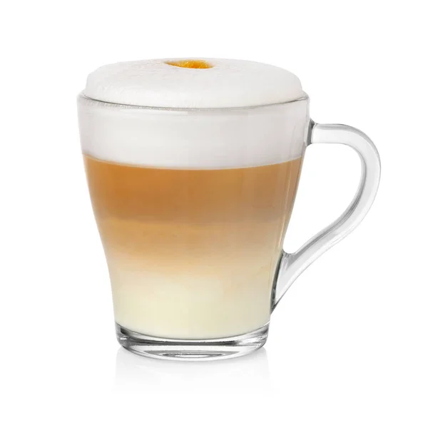 Kopp cappuccino på vit — Stockfoto