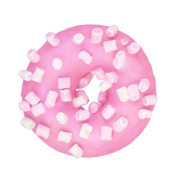 Pink Donut Marshmallow Sprinkles Isolated White Background — Stock Photo, Image