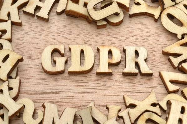 Word Gdpr Made Wooden Letters Personal Data Protection Concept — Stock Photo, Image