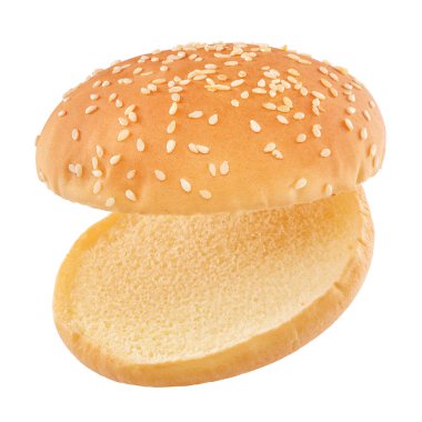 İzole uçan hamburger topuz