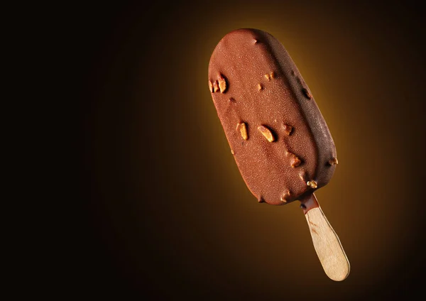 Chocolate popsicle with nuts — Stock Photo, Image